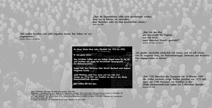 Holocoust Gedenktafel Julius Flörsheim, Brüder-Grimm-Schule, Luxemburgerallee 1-3, Frankfurt am Main