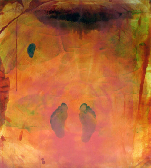Raumstudie, 1996
Siebdruck, gemalte Farbe