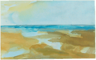 St. Nic, 26.08.2005, Aquarellfarbe, Tonpapier, 20 x 32,5 cm