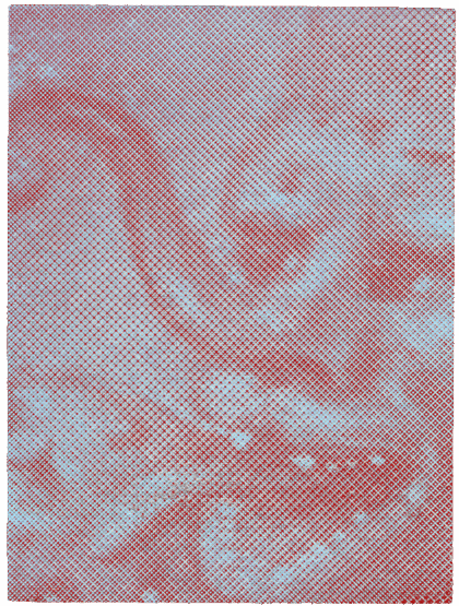 O. T. (02-3__232), 09.10.2019, Siebdruck, gemalte Farbe, Acryl, Pappelsperrholztafel, 
26 x 19,5 cm